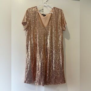 Champagne Sequin Shift Dress